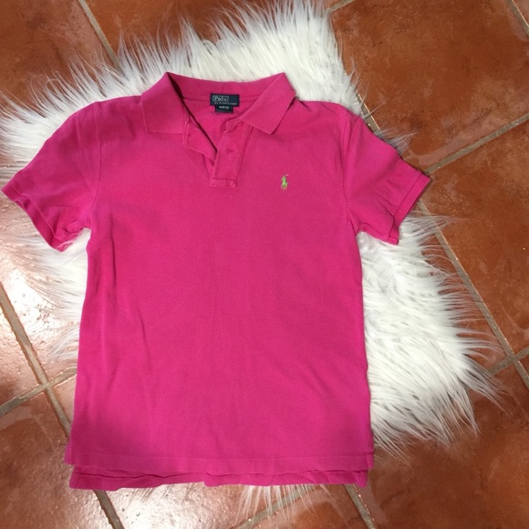 boys pink polo